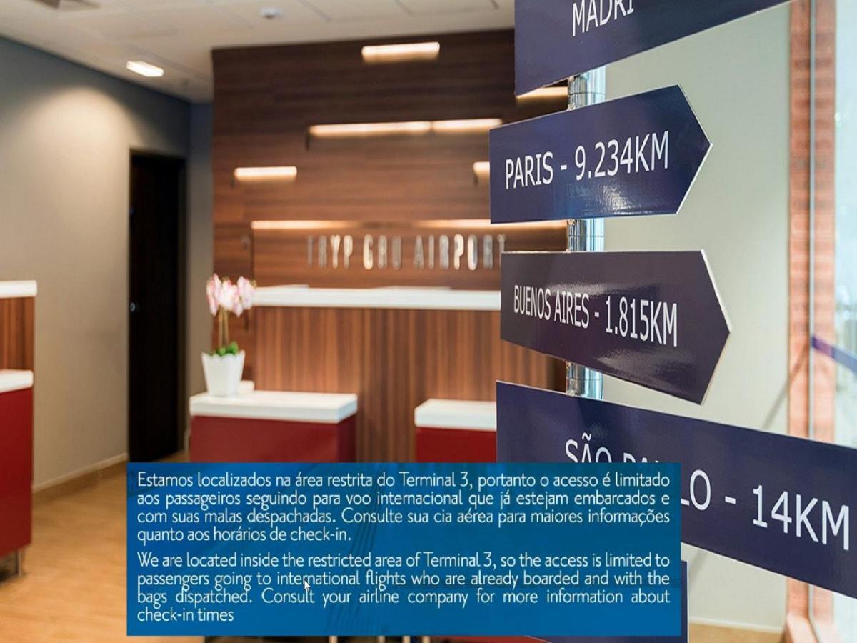 Tryp By Wyndham Sao Paulo Airport - Hotel De Transito Terminal 3 -Lado Ar - Area Restrita A Passageiros Ja Embarcados - Piso 1 Guarulhos Dış mekan fotoğraf